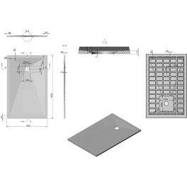 Душевой поддон Vincea VST-4SR9014G 140х90 серый