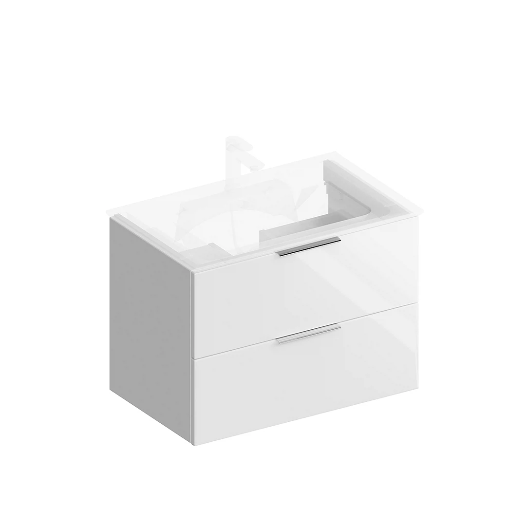 Изображение товара Подвесная тумба под раковину Piano Forte 75 см белая глянцевая