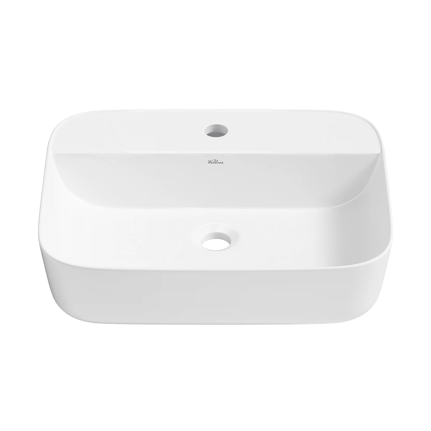 Изображение товара Накладная раковина Wellsee Preen 50x40 см с глянцевым белым отделкой