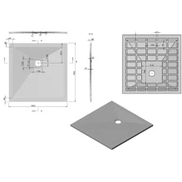 Поддон для душа Vincea из искусственного камня VST-4SR9090W, 900х900х25, белый матовый