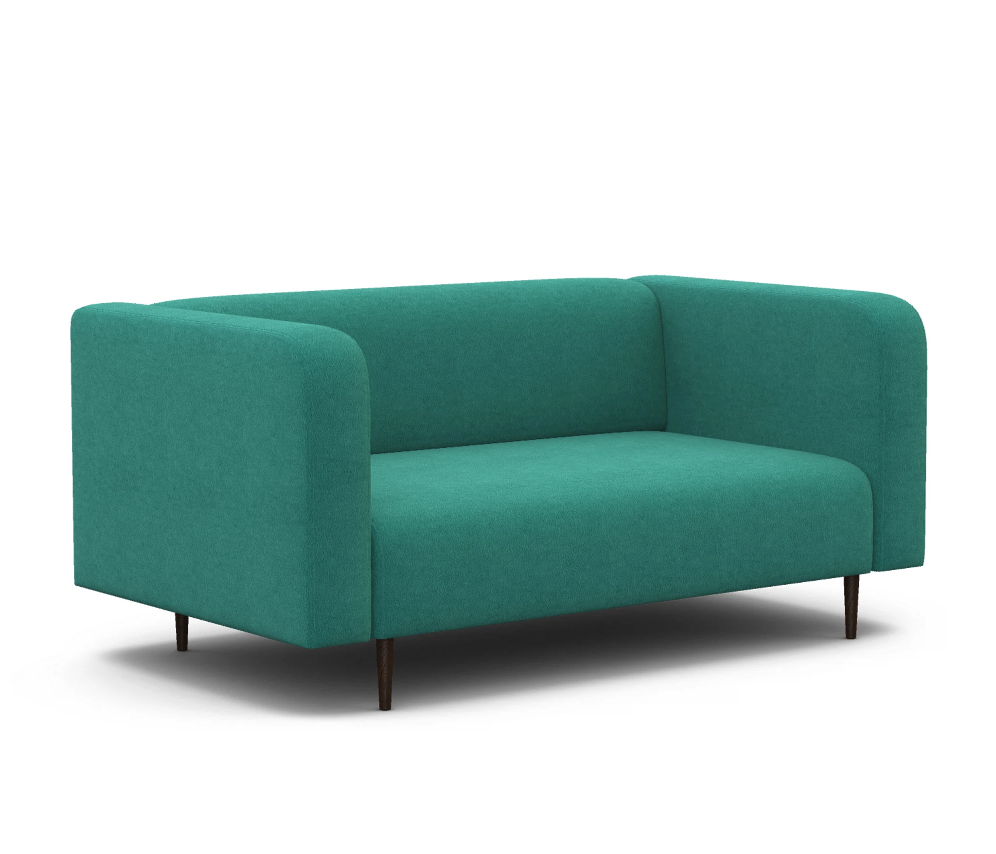 Изображение товара Диван офисный Акцент из велюра бирюзового цвета 134x78 см