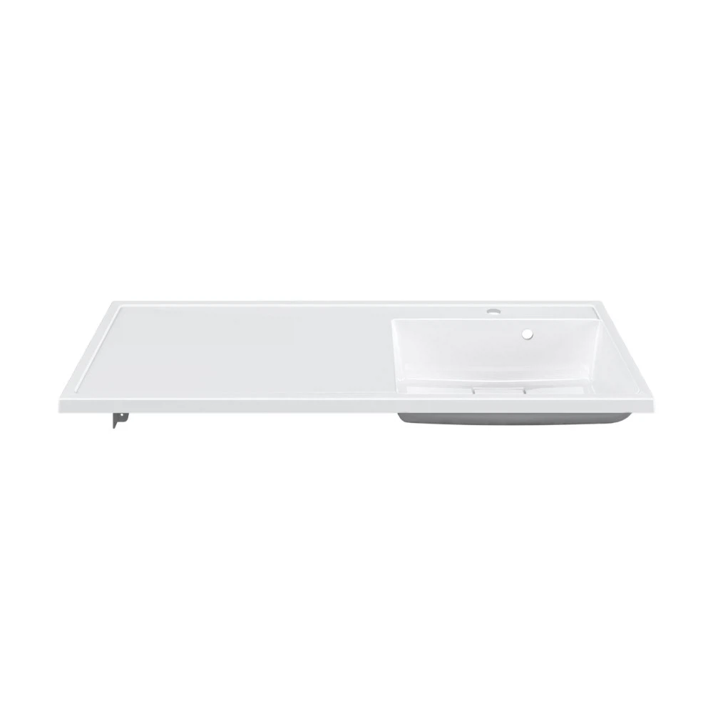 Изображение товара Раковина Paola Magenta 1200 R из искусственного мрамора, белая, встраиваемая сверху