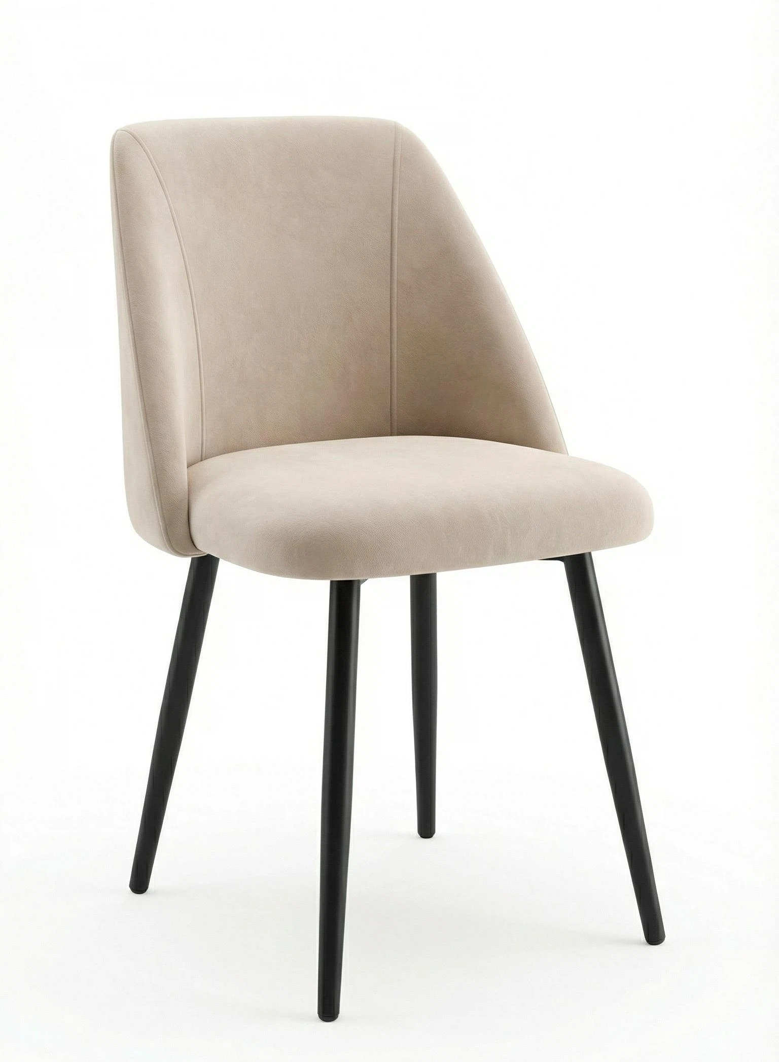 Изображение товара Стул DikLine 335 BEIGE с металлическим каркасом и велюровым сиденьем