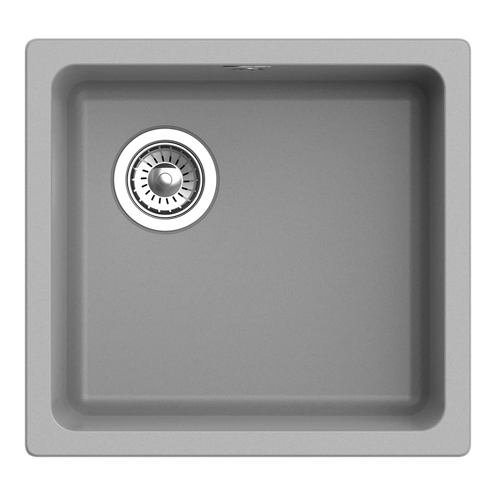 Изображение товара Rivelato BK-45: кварцевая врезная мойка, серый металлик, 485x455 мм
