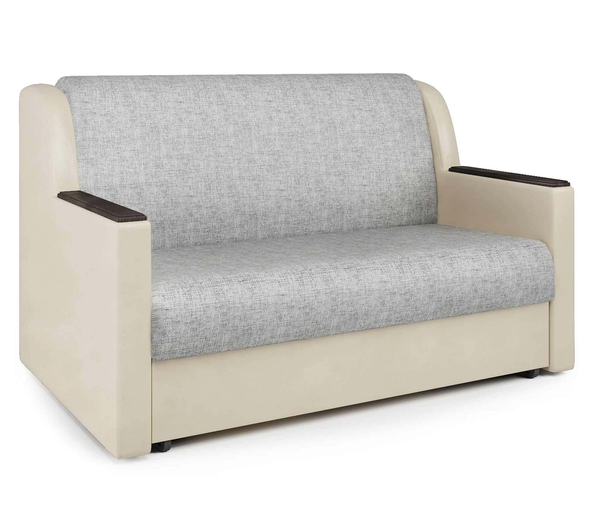 Изображение товара Диван-кровать Аккорд Д 120 экокожа беж и серый шенилл