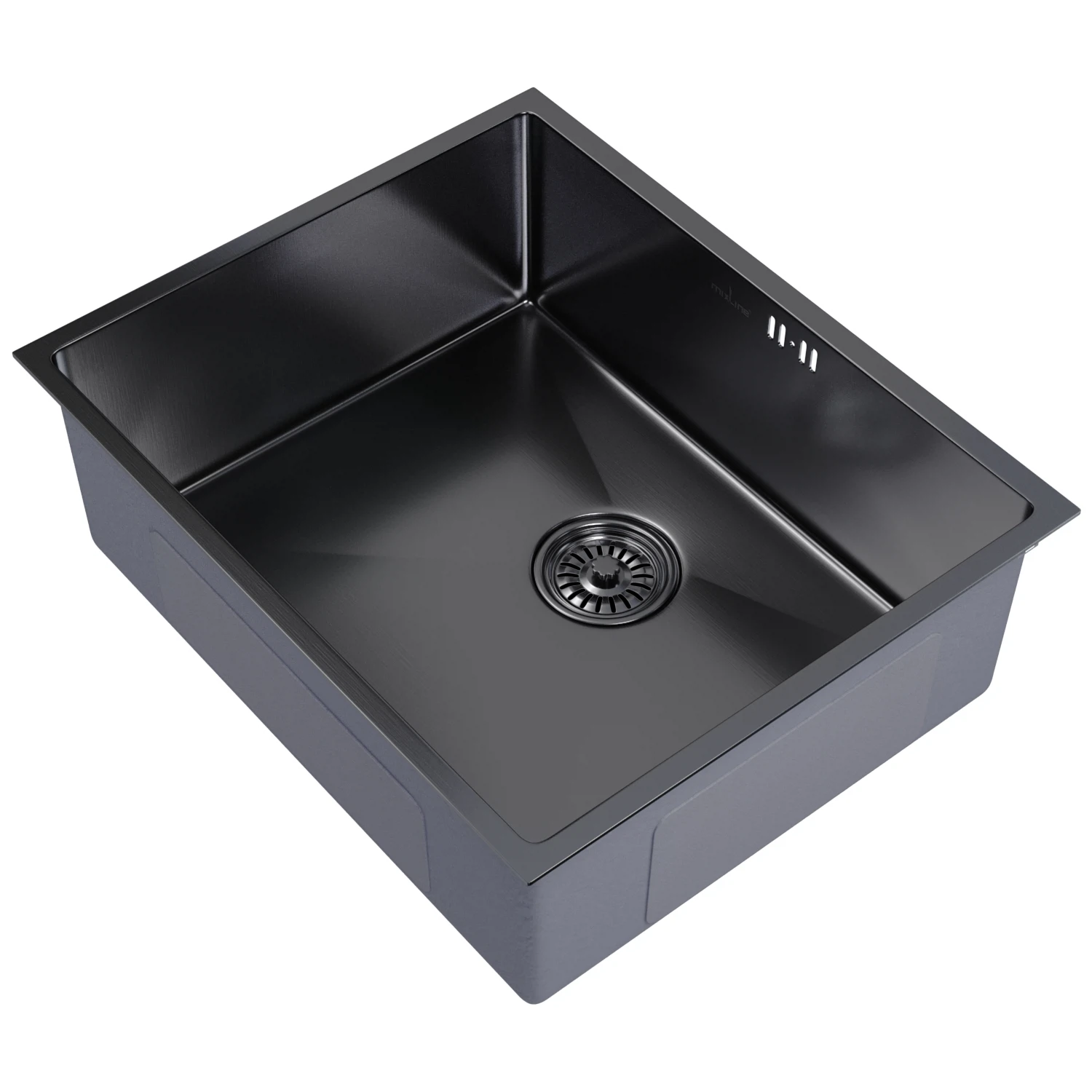 Изображение товара Мойка кухонная врезная из нержавеющей стали черный графит Mixline Pro 220 мм