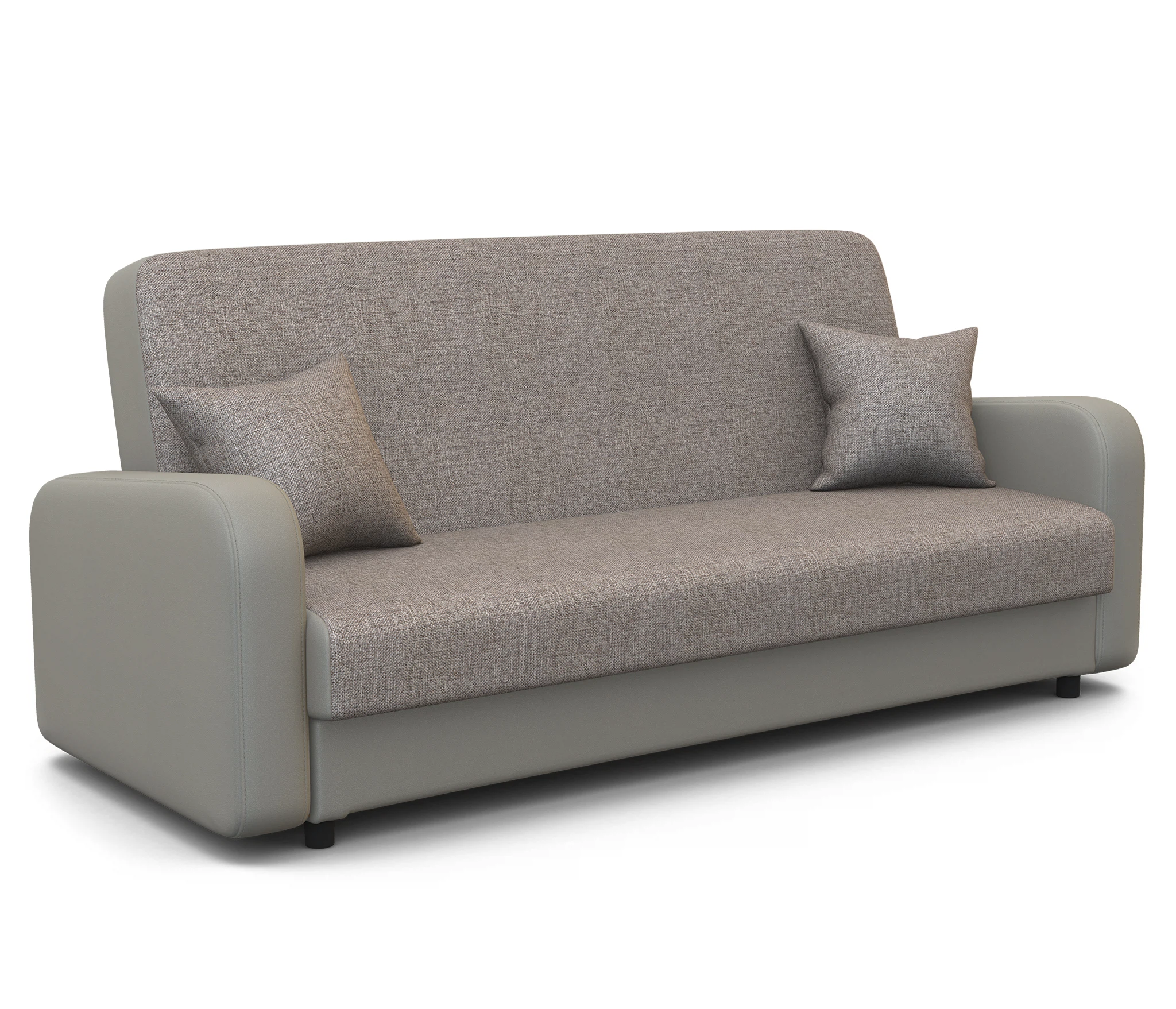 Изображение товара Диван-книжка Мелодия 140 экокожа бежевый и рогожка бежевый