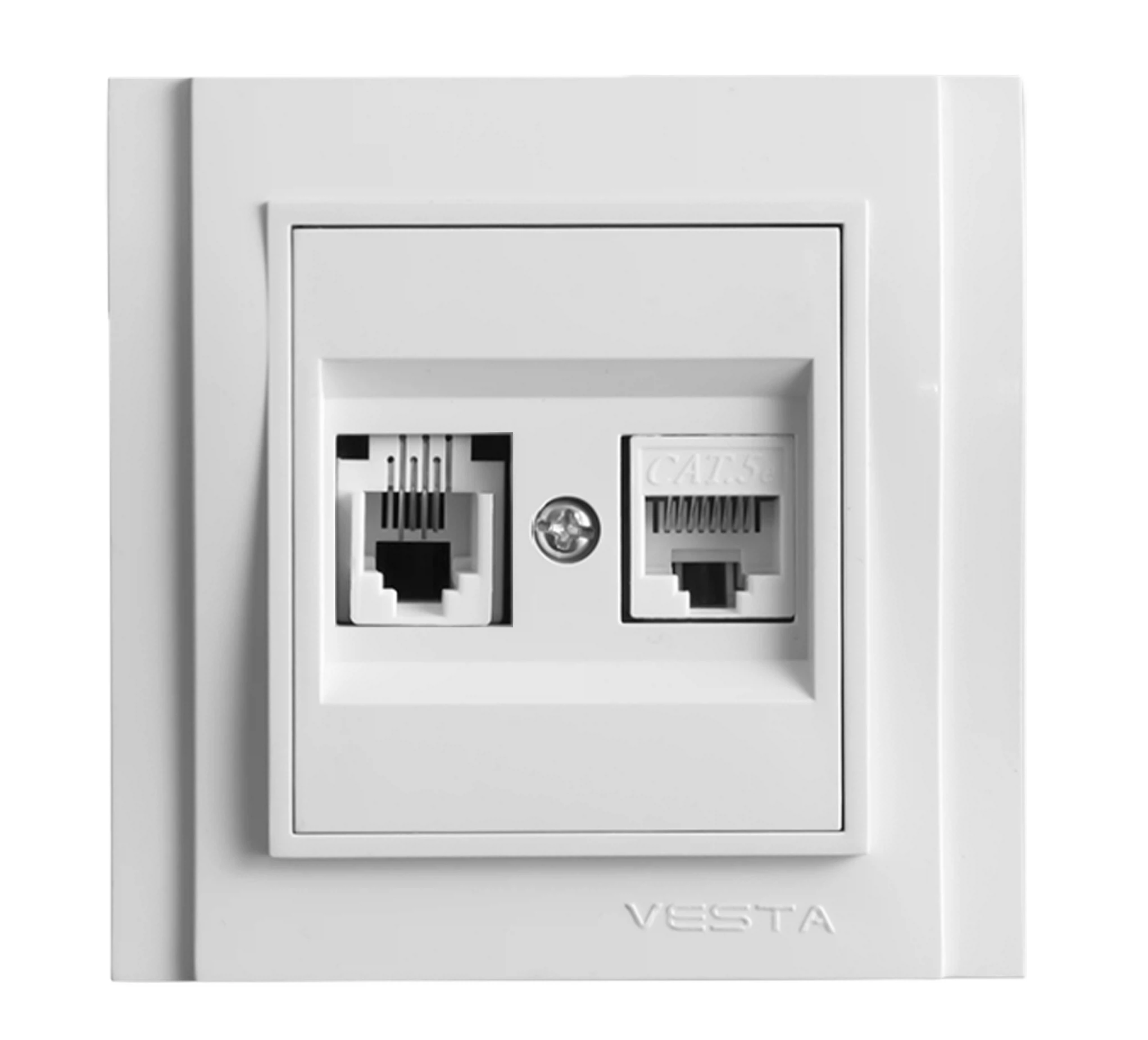Изображение товара Розетка Vesta-Electric Verona для сетевого кабеля LAN + PHONE