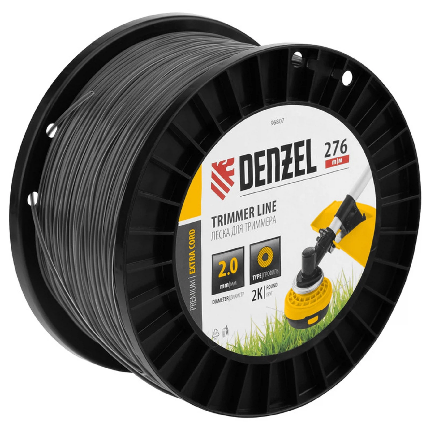 Изображение товара Леска для триммера Denzel EXTRA CORD 2мм х 276м