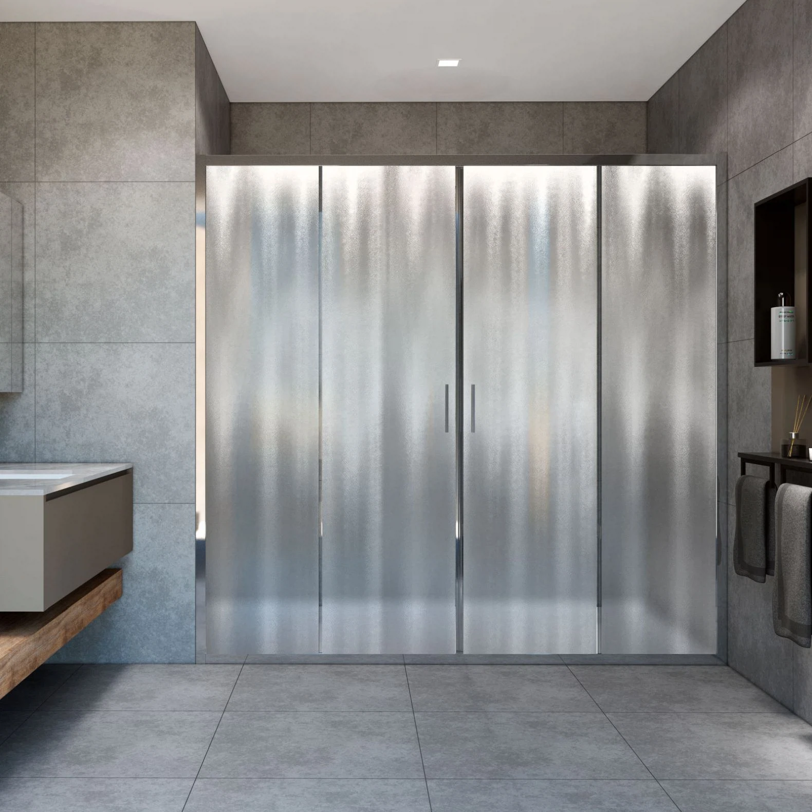 Изображение товара Душевая дверь Vincea Garda VDS-1G2180CH 180x190 см стекло шиншилла хром