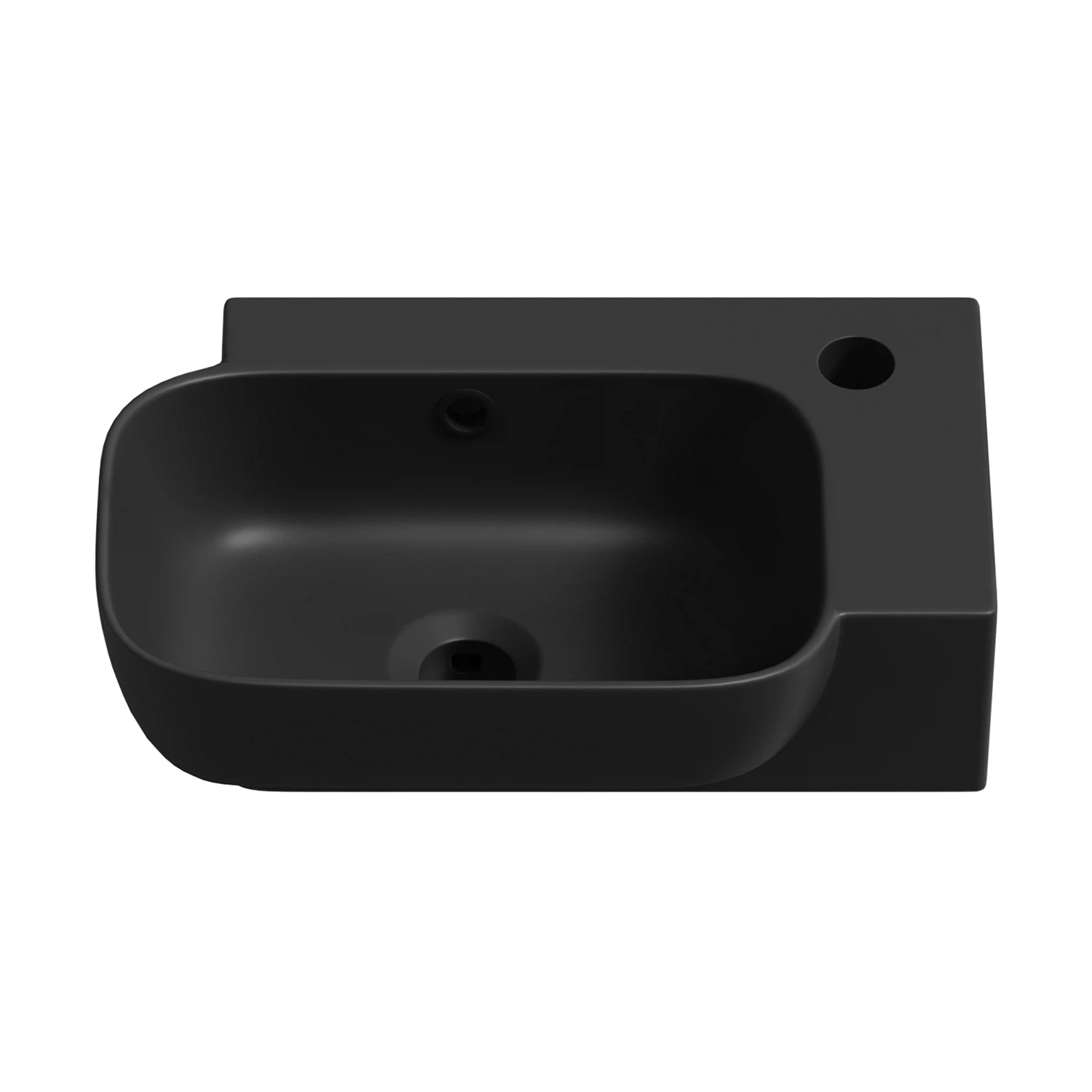 Изображение товара Накладная фарфоровая раковина Lavinia Boho асимметричная черная 40х24