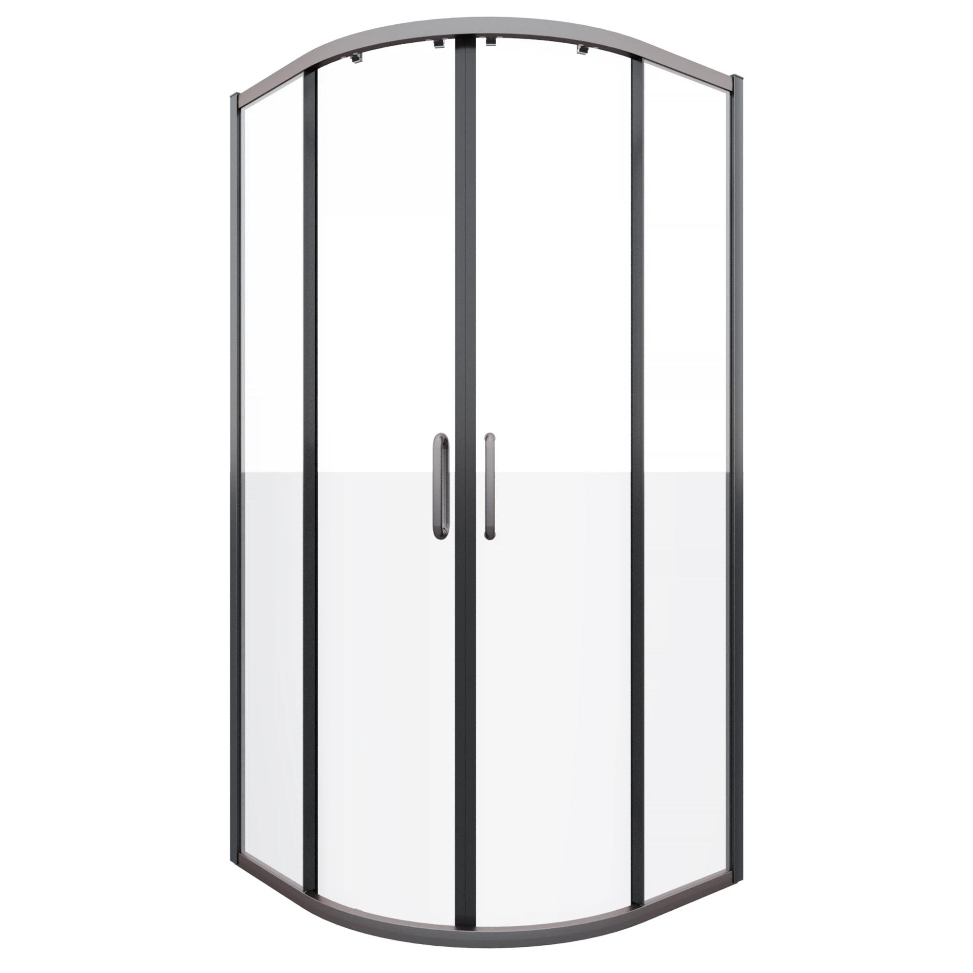 Изображение товара Душевое ограждение WARUSAWA 90х90 полукруг, вороненая сталь, TOKITO   TOK-WARU-90RDGM