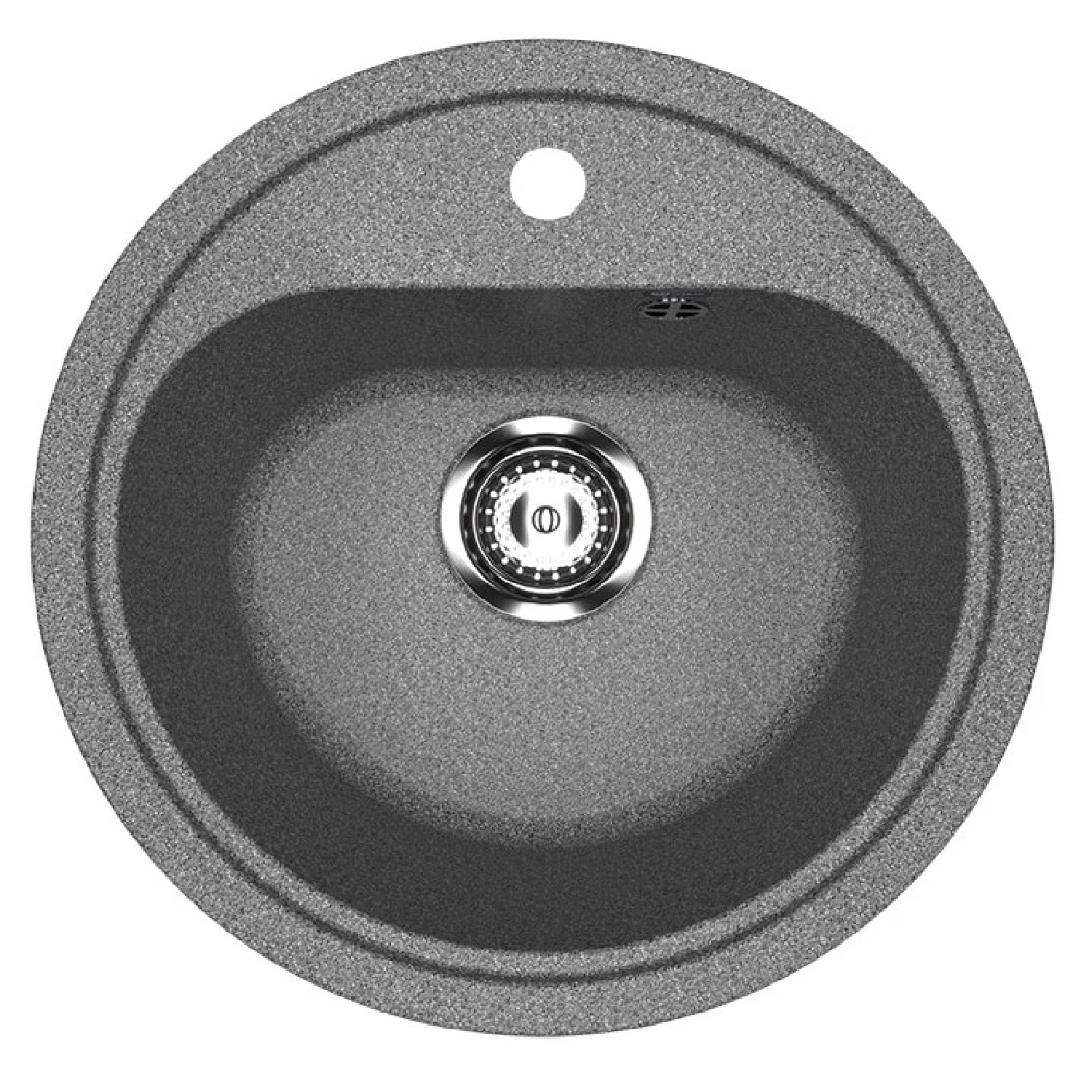 Изображение товара ULGRAN U-700-309: компактная круглая кухонная мойка из искусственного мрамора, серый
