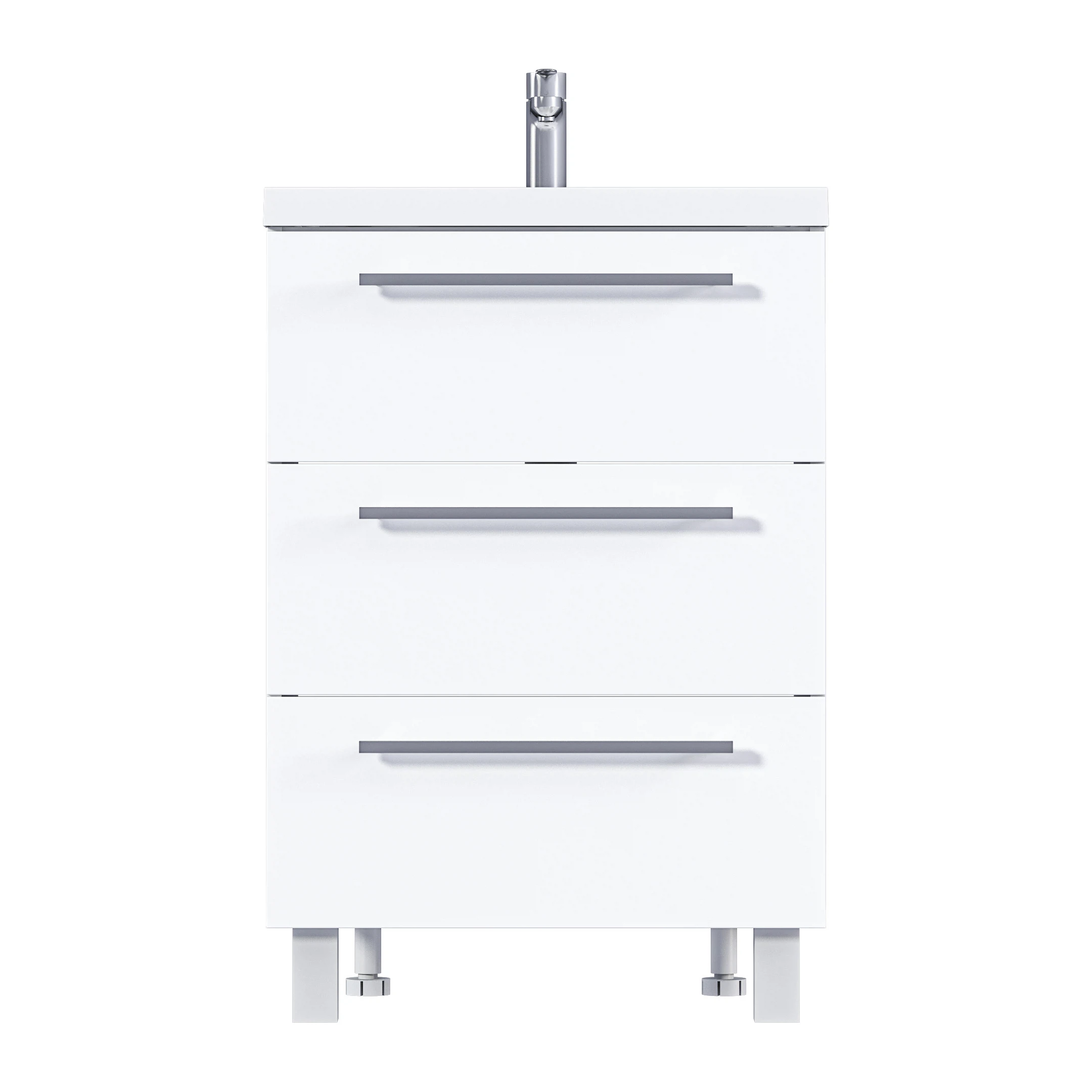 Изображение товара Тумба под раковину в ванную 1Marka СОНАТА 58 Напольная Белый глянец У51036