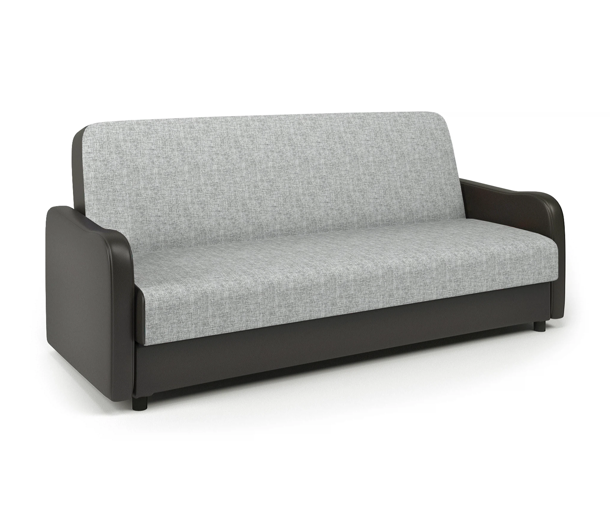 Изображение товара Диван-книжка Лига М из шенилла и экокожи шоколад 204x93 см