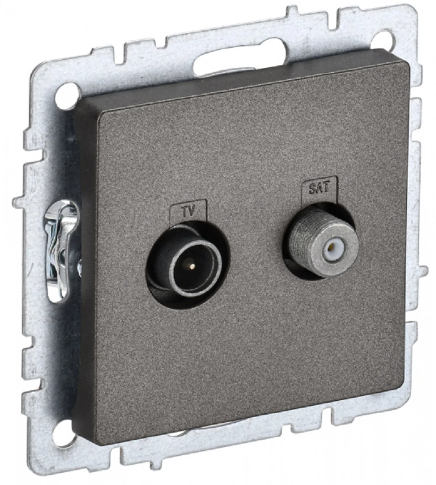 Изображение товара Розетка двойная TV+SAT IEK BRITE BASE Темн.бронза РТВ/РСп12-БрТБ