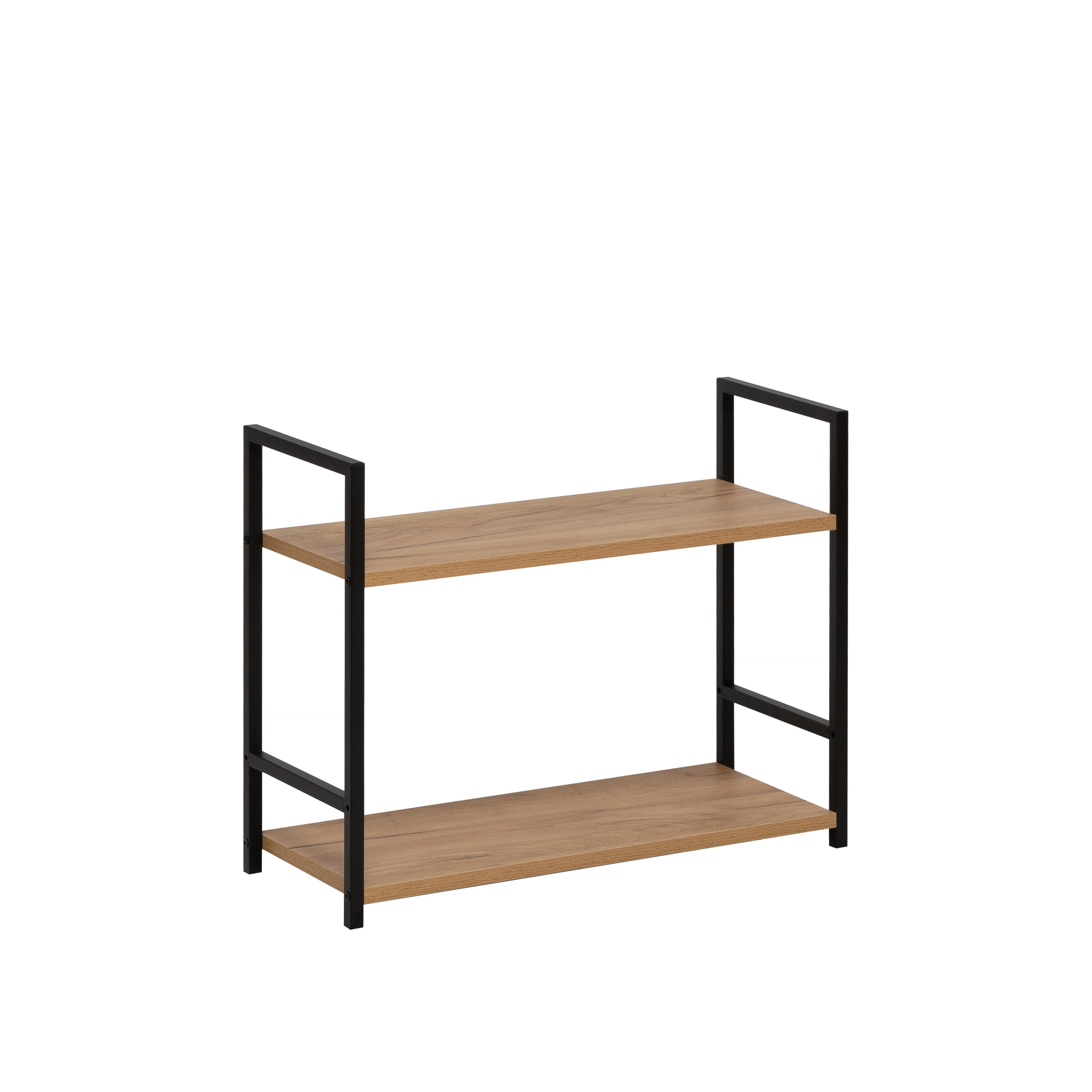 Изображение товара Стеллаж Стилвуд 22 широкий из металла и ЛДСП с регулируемой полкой черный Дуб крафт
