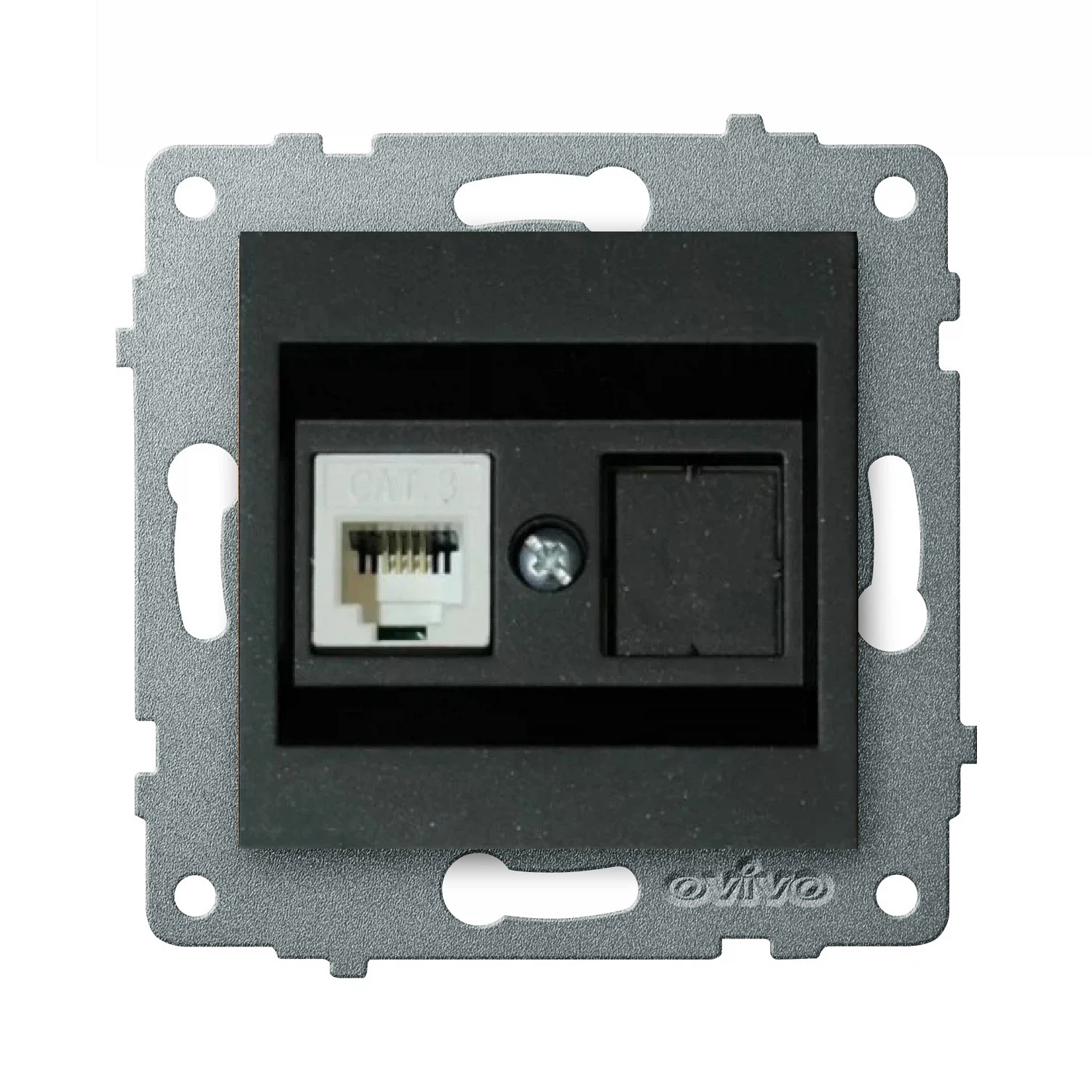 Изображение товара Розетка 1 пост компьютерная OVIVO Loft  CAT6 черный без рамки