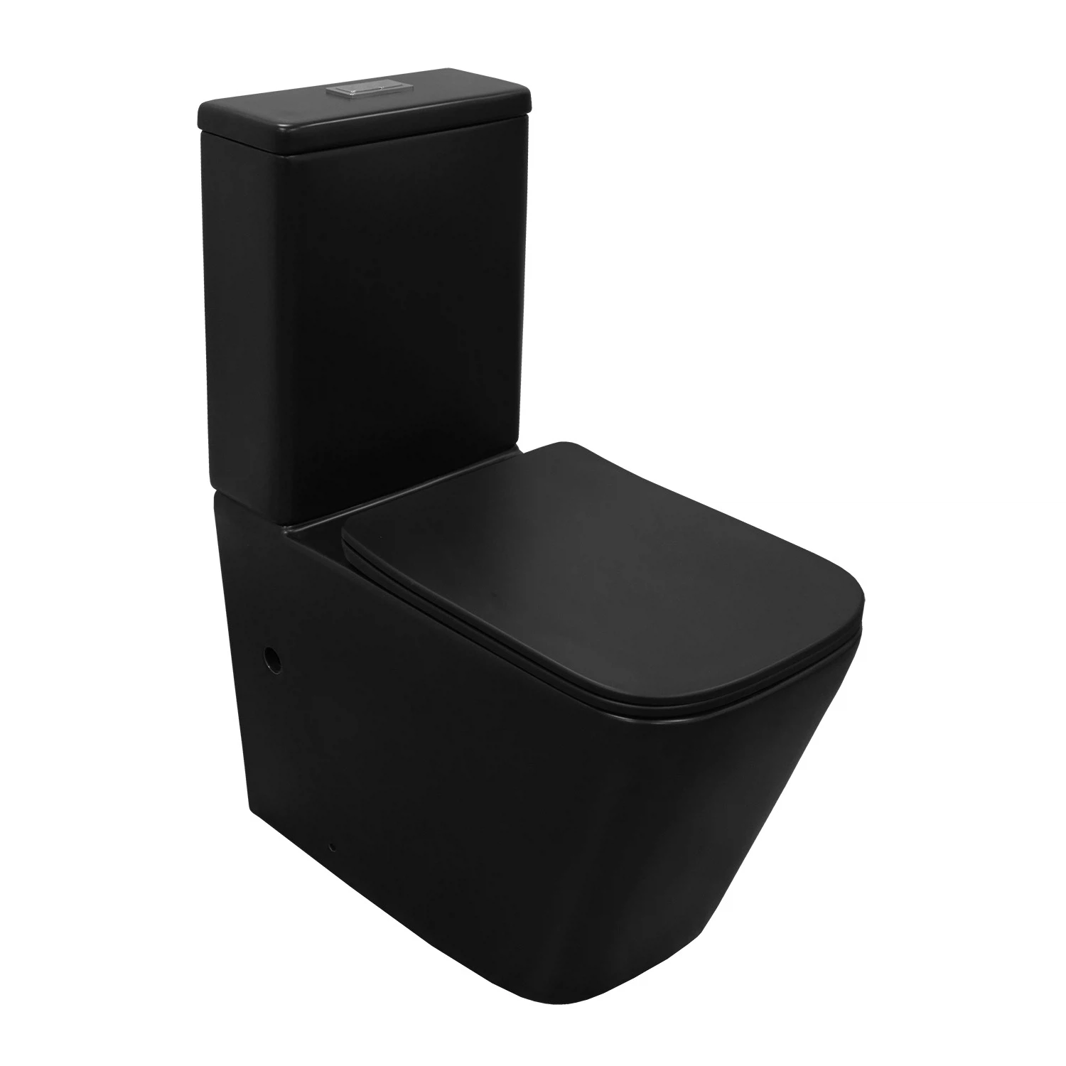 Изображение товара Унитаз-компакт Azario Black King 370х640х810 безободковый, с сиденьем микролифт, черный (AZ-8303D)
