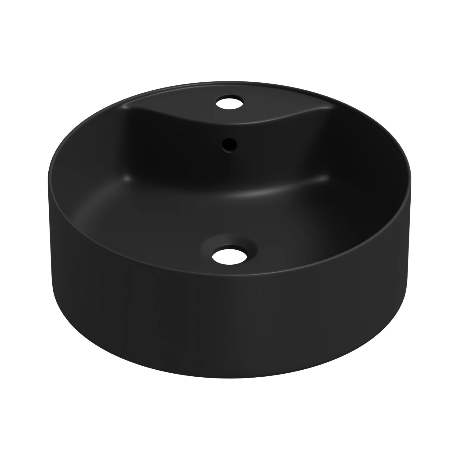 Изображение товара Накладная раковина для ванной Wellsee Praxis круглая 46х46 мм матовый черный