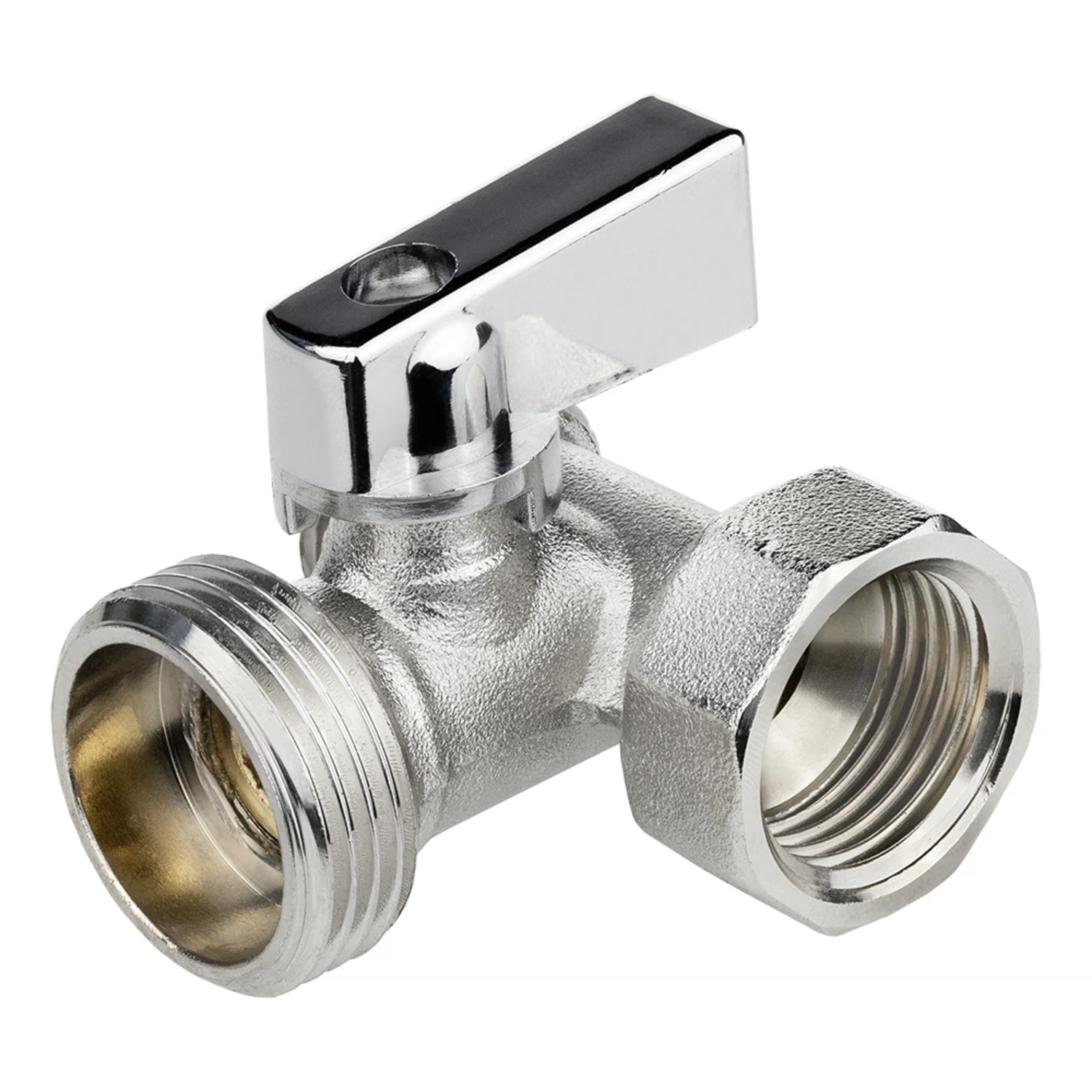 Изображение товара Кран шаровой трёхпроходной 1/2"х3/4"х1/2" латунь MASTERPROF