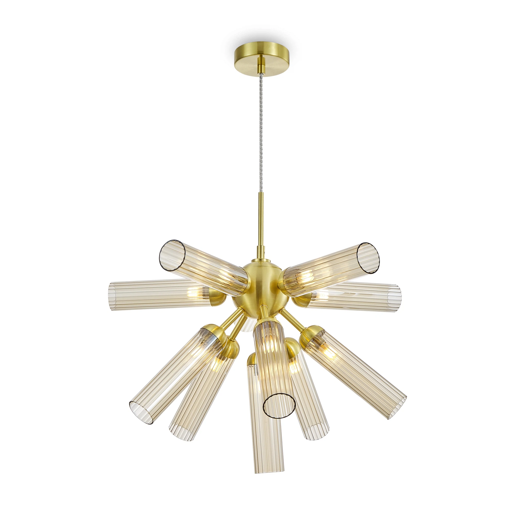 Изображение товара Люстра Freya BORGY FR5379PL-11G современная подвесная с янтарными плафонами