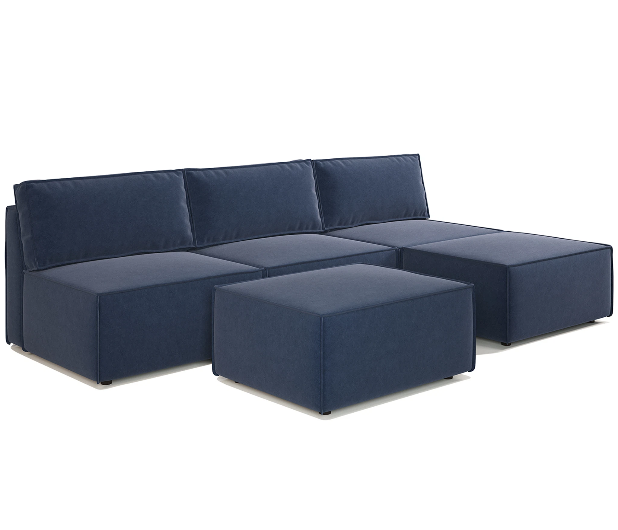 Изображение товара Угловой диван модульный Гамма 25 285х170х70 см, правый велюр Ультра миднайт