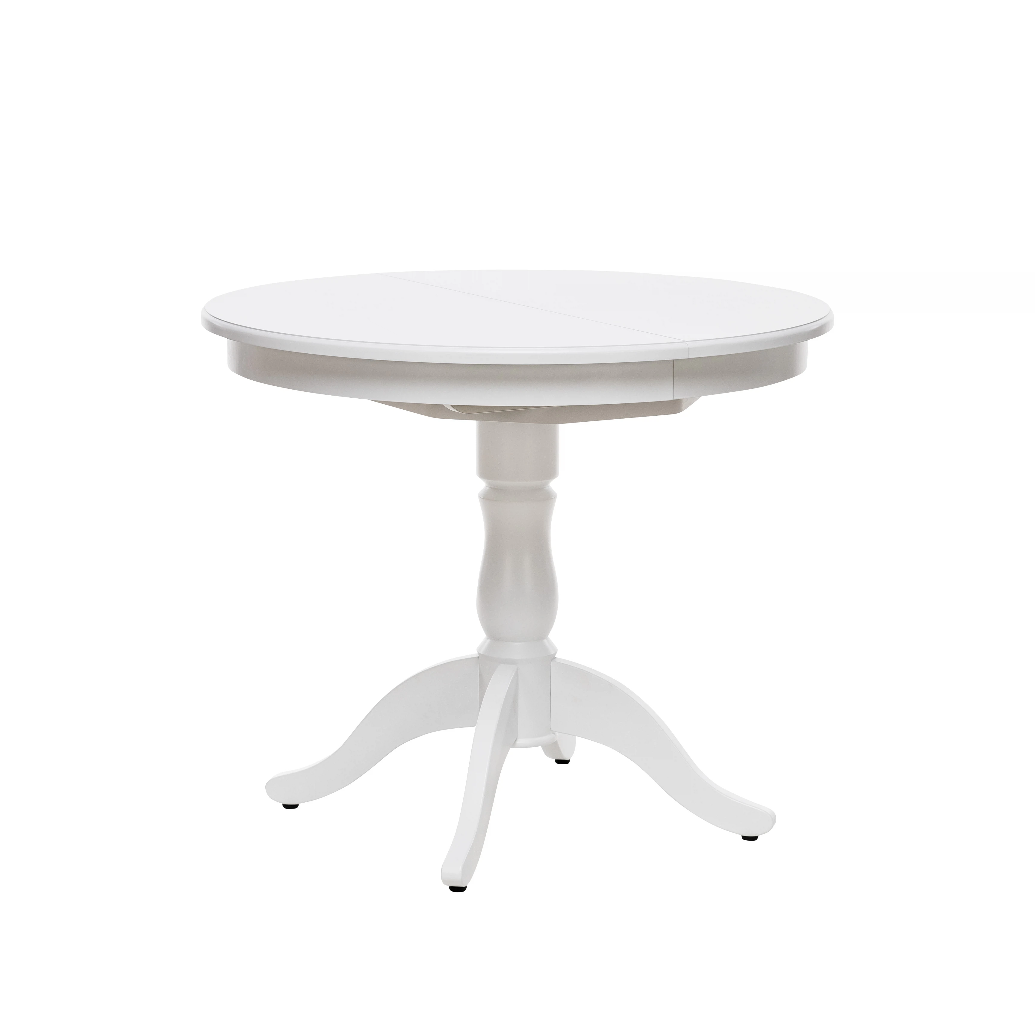 Изображение товара Круглый раздвижной стол Луизиана белый из МДФ с бабочкой 90 см