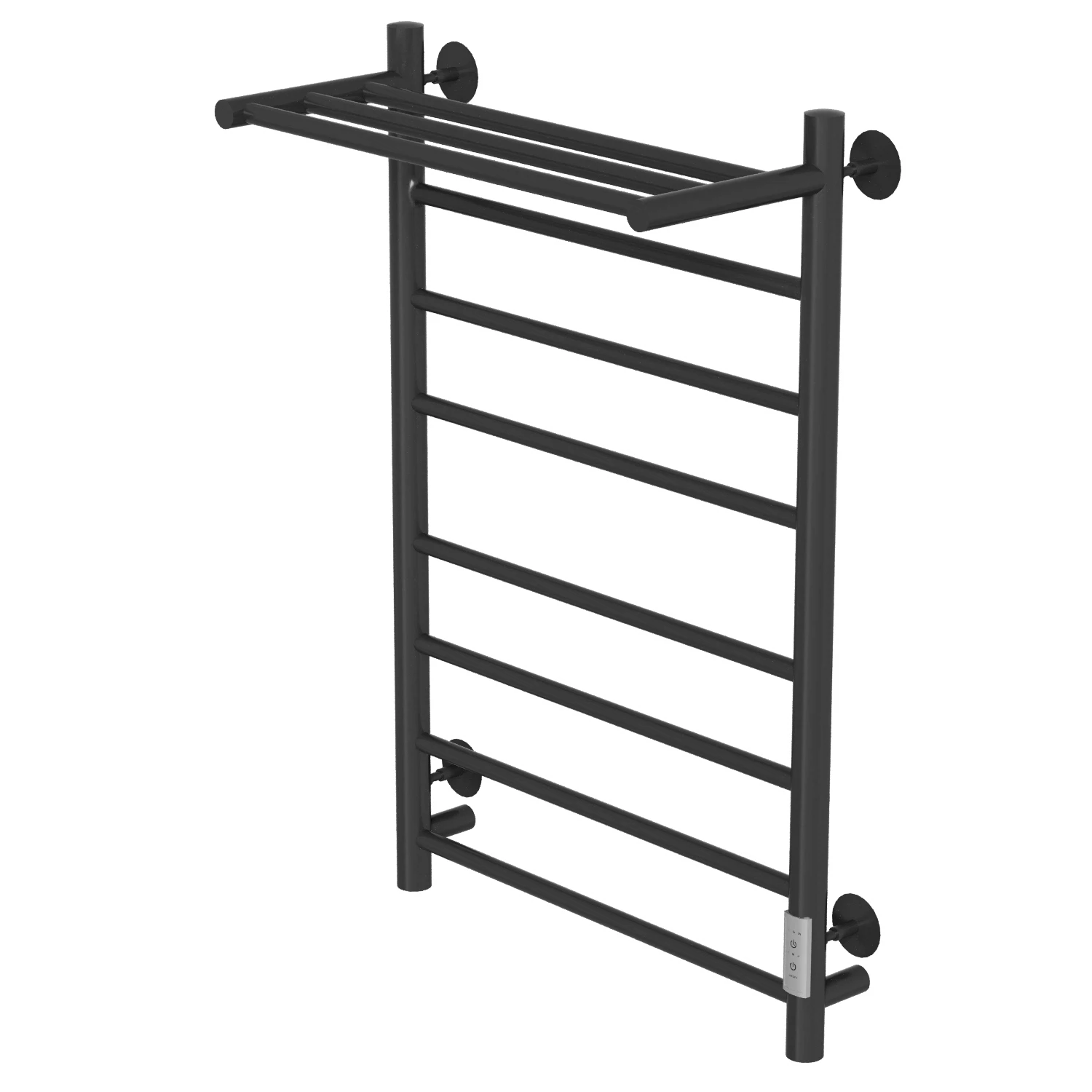 Изображение товара Полотенцесушитель MIXLINE VEGA 80х50 (таймер, 382Вт, 7 перекладин + ПОЛКА) электрический ЧЕРНЫЙ