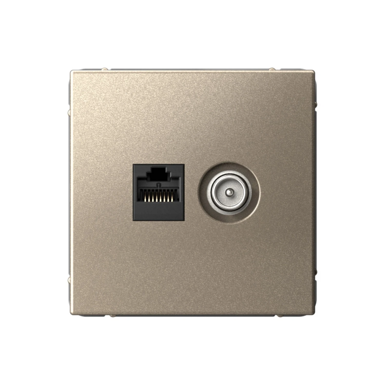 Изображение товара Розетка двойная ТВ + компьютерная RJ45 Systeme Electric ArtGallery Шампань, кат. 5Е