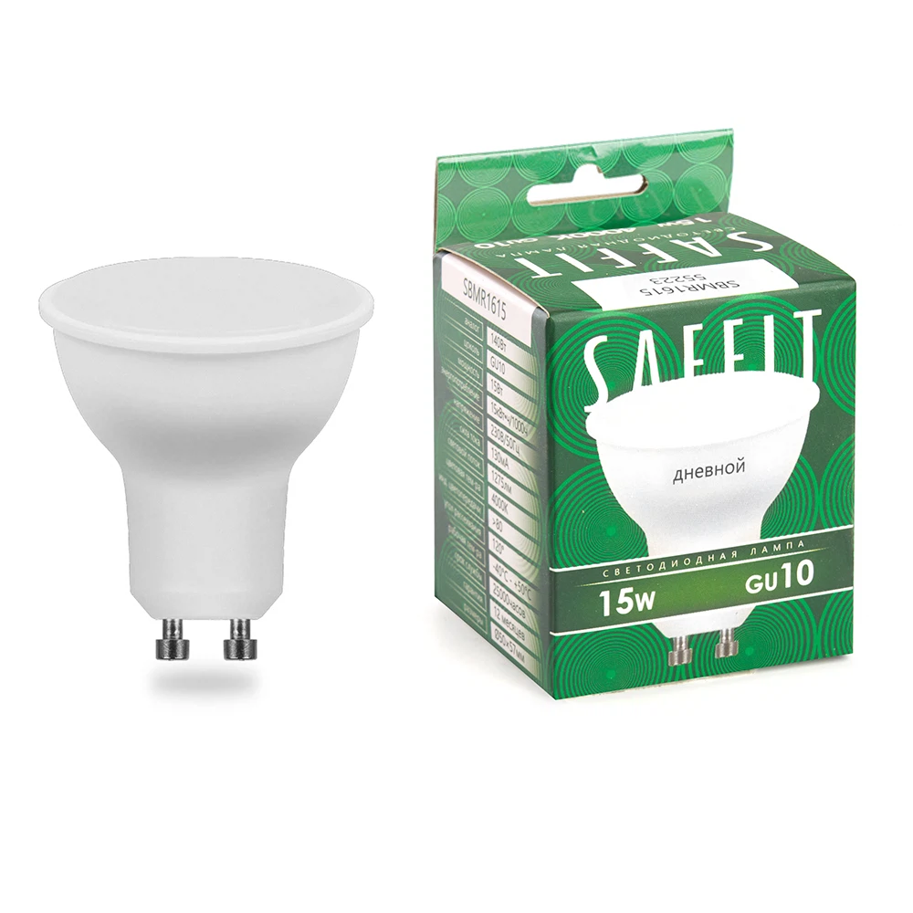 Изображение товара Лампа светодиодная SAFFIT SBMR1615 MR16 GU10 15W 230V 6400K Изображение товара Лампа светодиодная SAFFIT SBMR1615 MR16 GU10 15W 230V 6400K