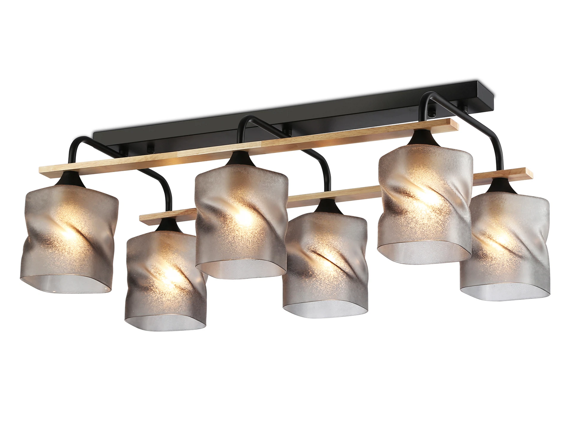 Изображение товара Светильник потолочный TR3033250/6 AMBRELLA LIGHT черный/дерево E27/6 max 60W 580*340*245