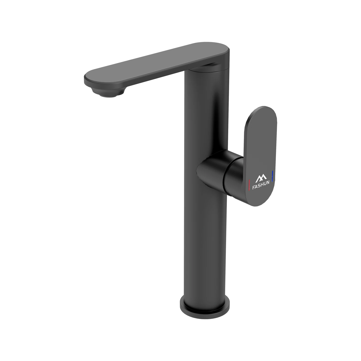 Изображение товара FASHUN A8985-7 смеситель для умывальника черный, высокий излив