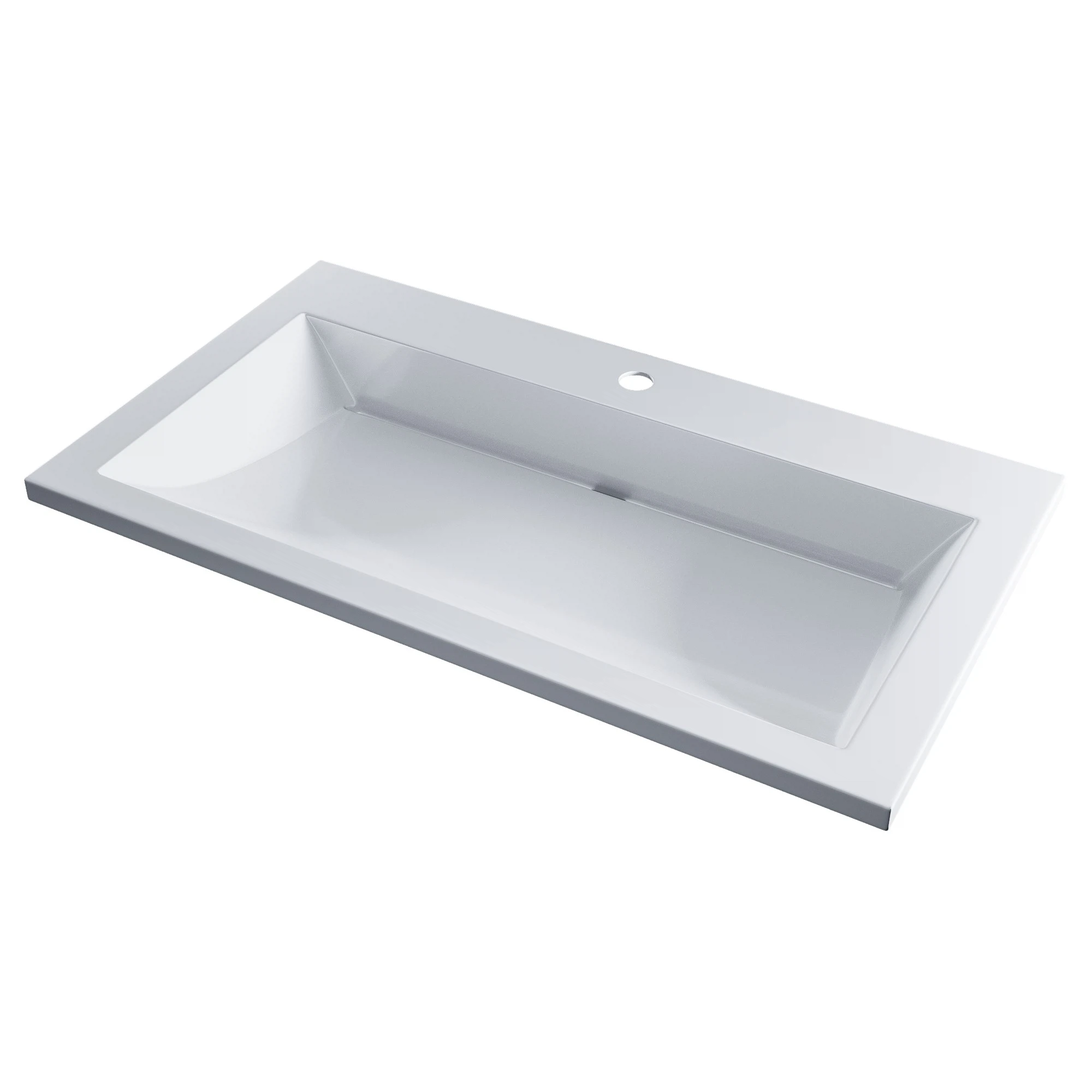 Изображение товара Раковина для ванной Uperwood Infinity 80х45 см искусственный мрамор белая глянцевая