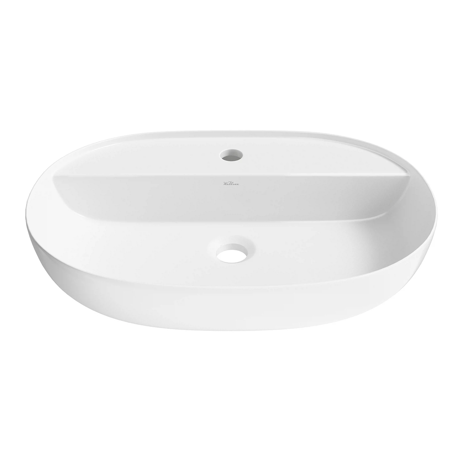 Изображение товара Накладная раковина Wellsee Chic Riviera 60*40 см белая фарфоровая овальная