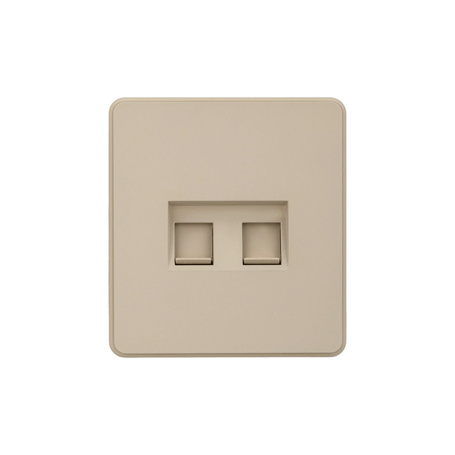 Изображение товара Раскладная двойная Ethernet розетка KRANZ ROUND с заземлением и рамкой