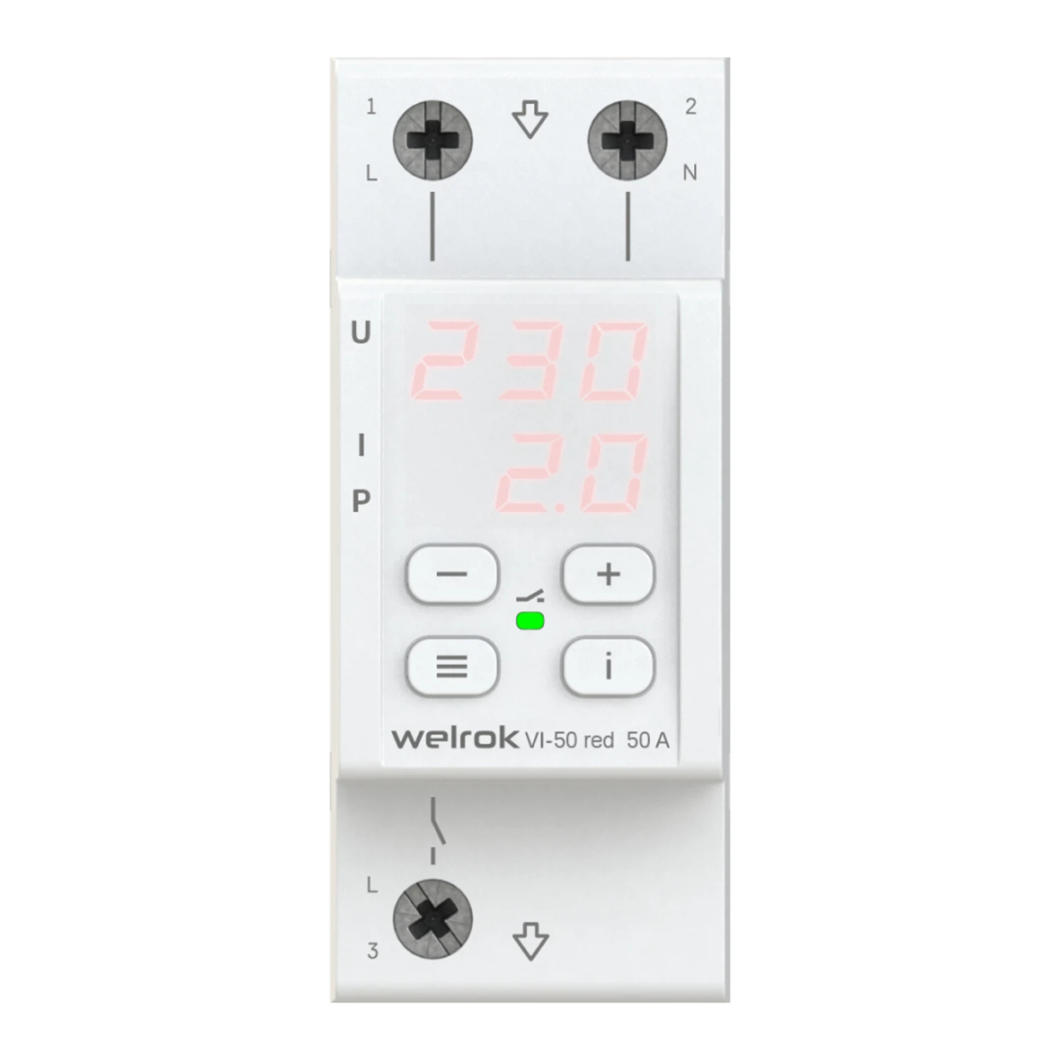 Изображение товара Реле напряжения Welrok VI-50 red 50 А max 60 A 11 000 ВА