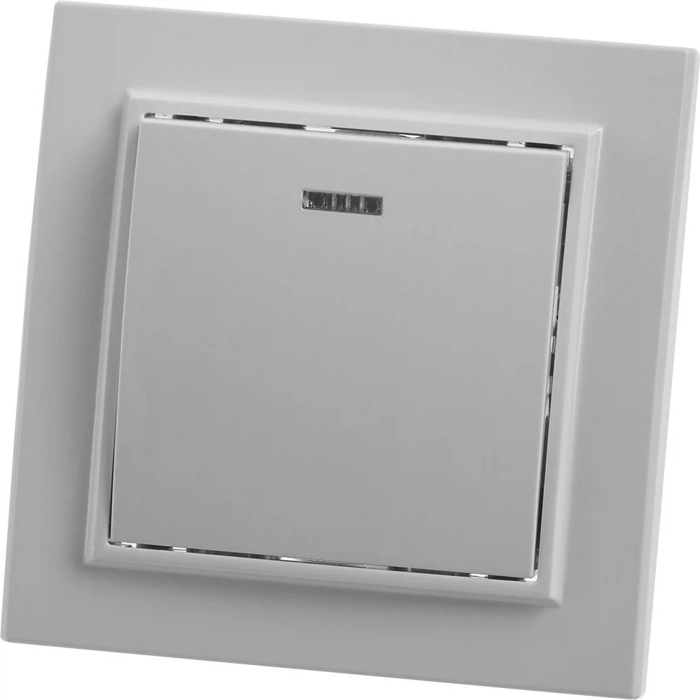 Изображение товара Выключатель 1-клавишный c индикатором STEKKER, PSW10-9001-01, 250В, 10А, серия Эрна, белый