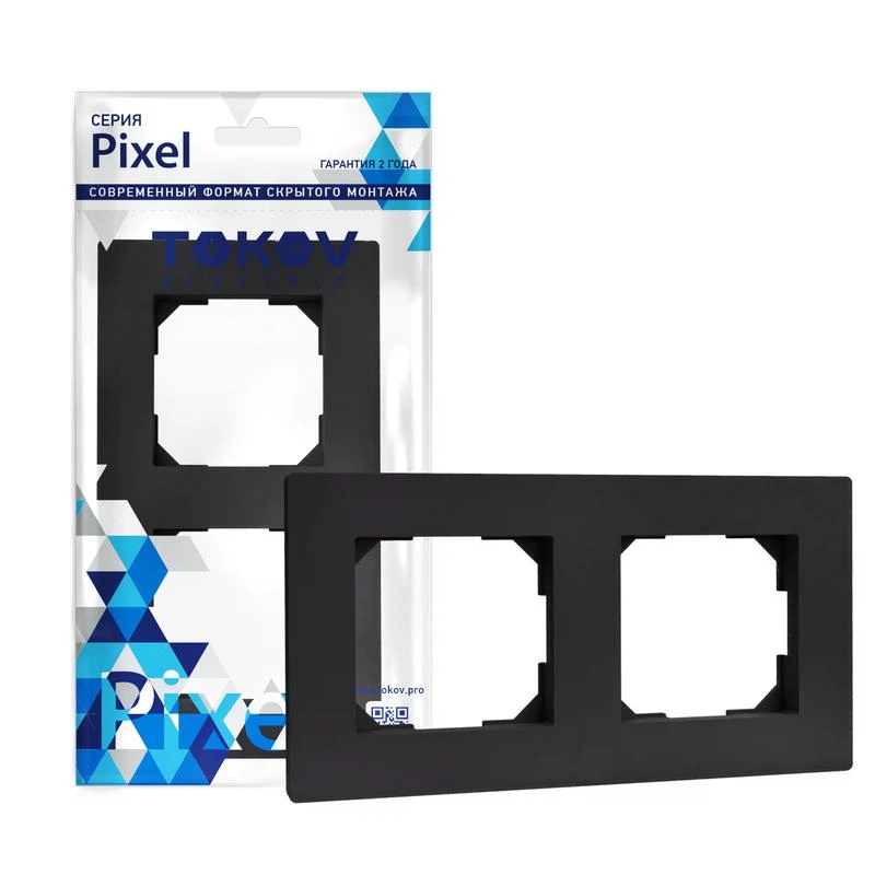 Изображение товара Рамка 2-м Pixel универс. карбон TOKOV ELECTRIC TKE-PX-RM2-C14