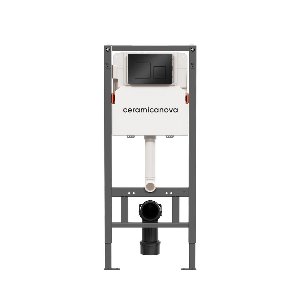 Изображение товара Система инсталляции Ceramica Nova Balance с кнопкой смыва Square черная