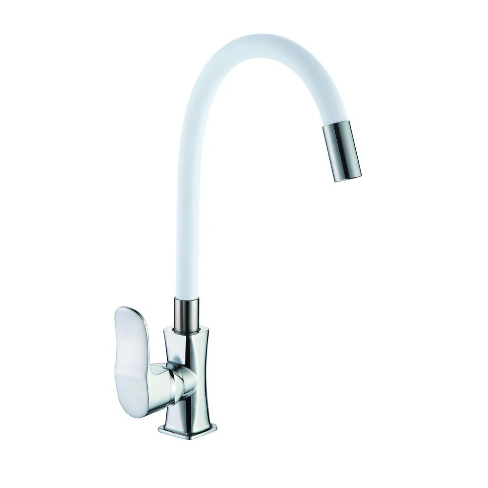 Изображение товара Смеситель для кухни с гибким изливом D-Lin D155318-3 хром/белый