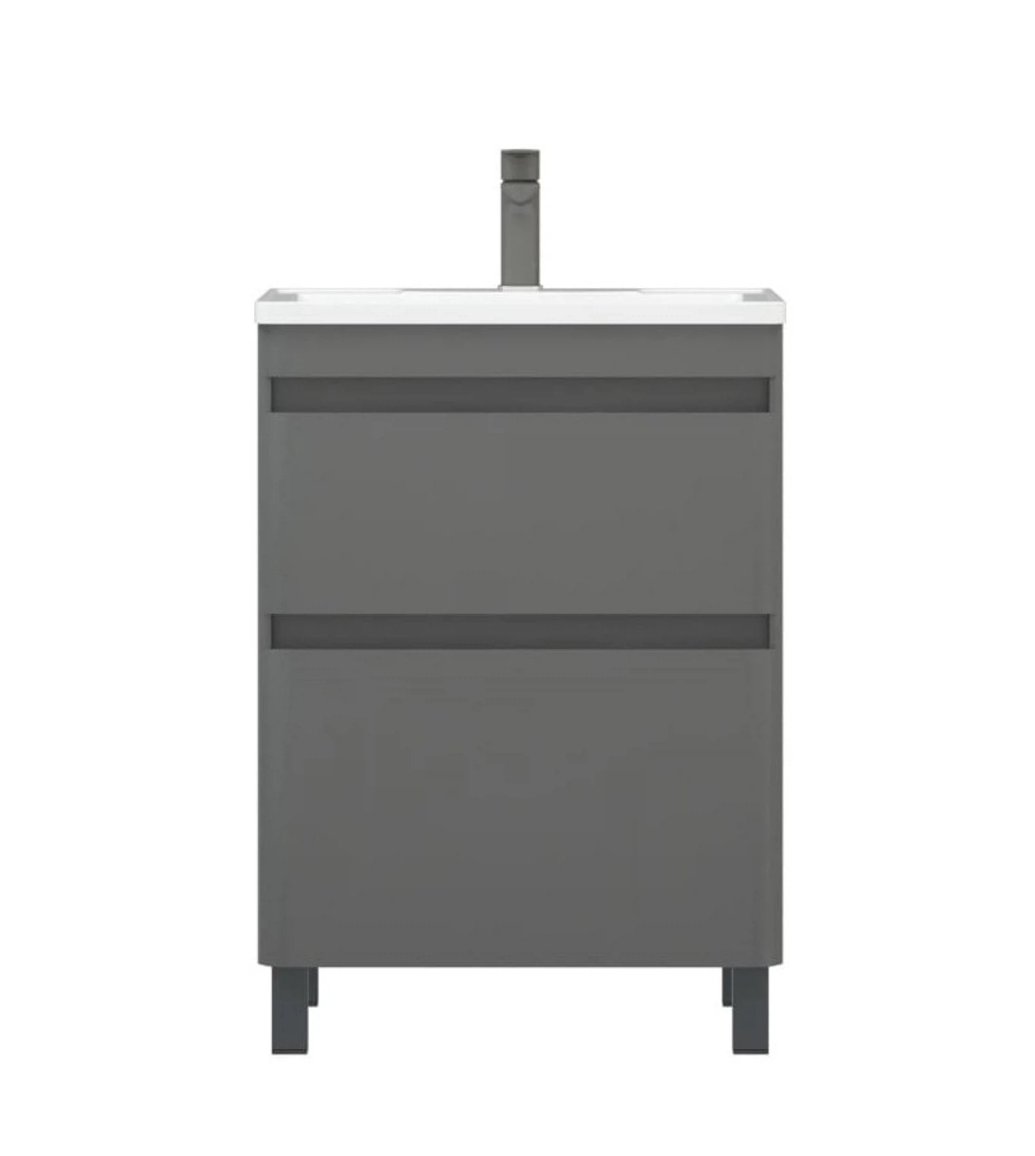 Изображение товара Тумба под раковину COROZO 60 графит, напольная мебель для ванной с ящиками