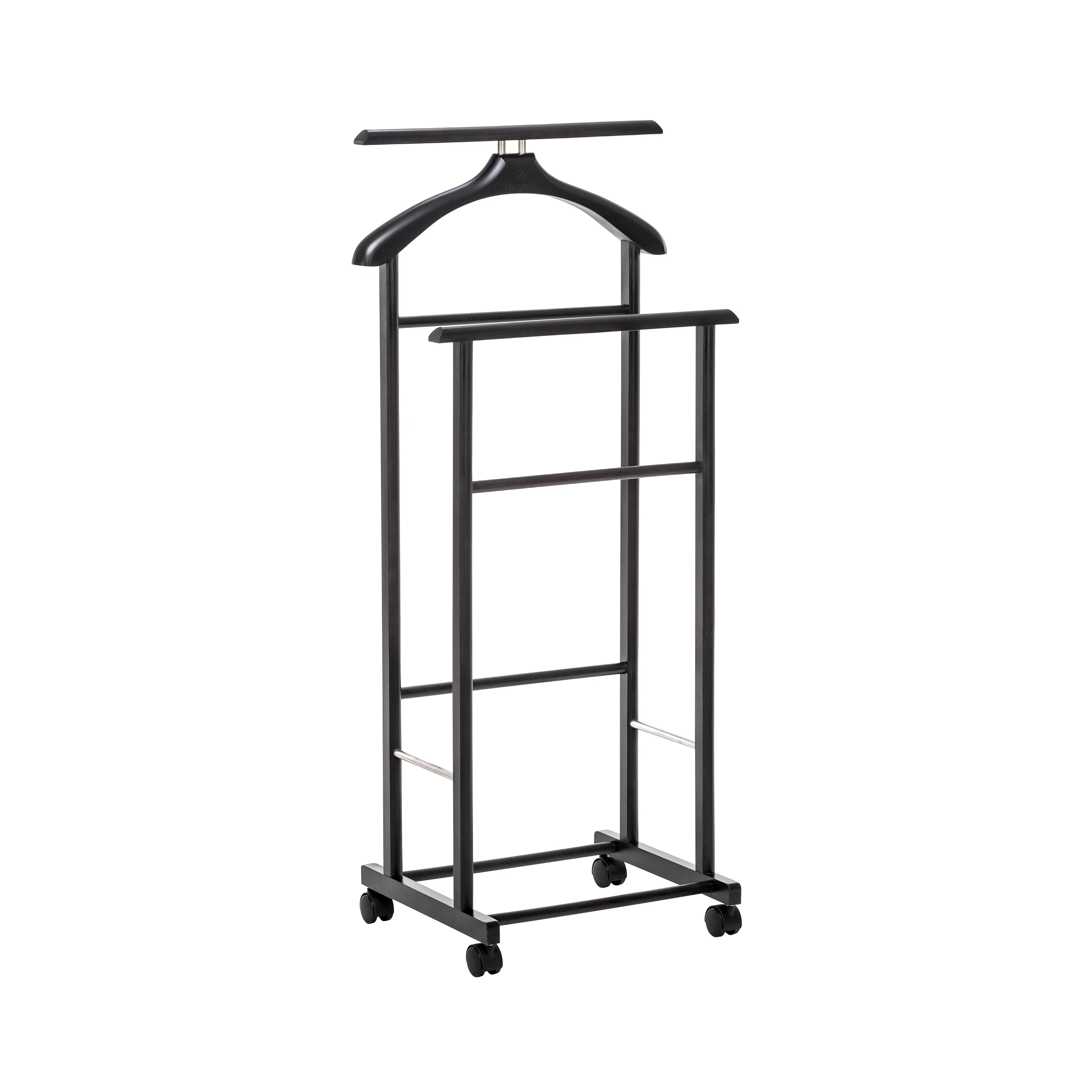 Изображение товара Напольная вешалка Чикаго черный из бука с колесами и алюминиевыми трубками