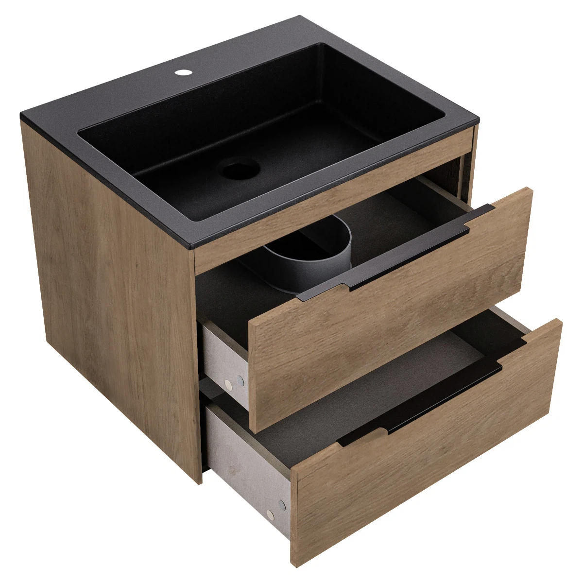 Изображение товара Тумба под раковину Vincea Chiara 2D 600 с мягким закрыванием и двумя ящиками