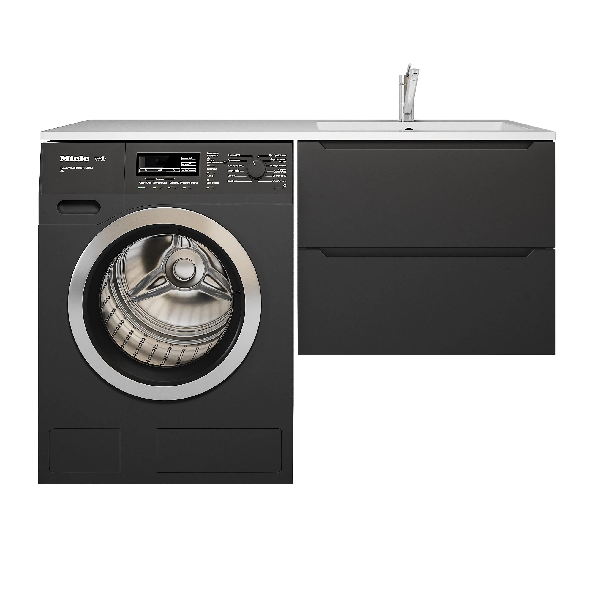 Изображение товара Подвесная тумба под раковину Uperwood Tanos 60 см черный матовый влагостойкая