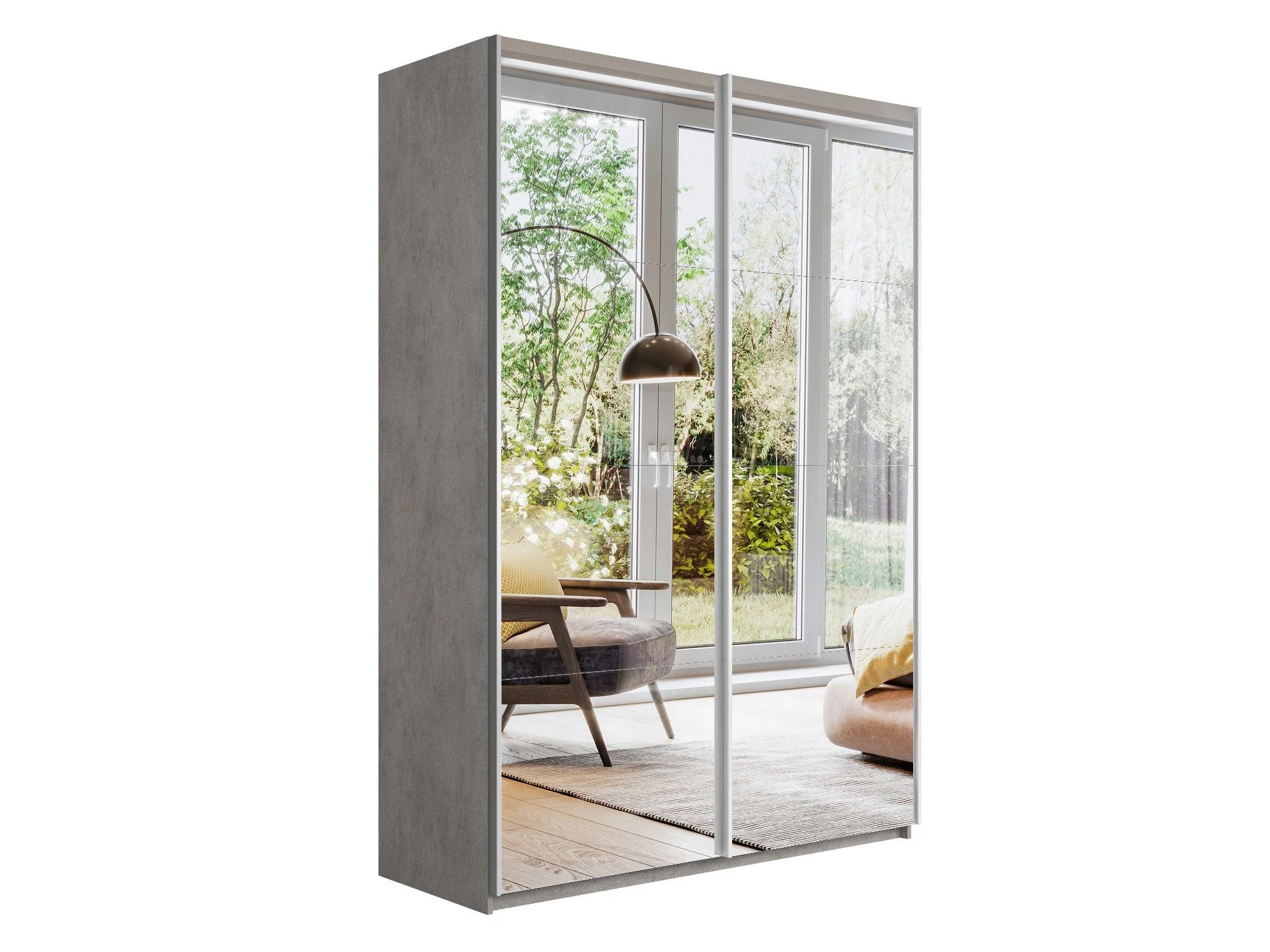 Изображение товара Шкаф-купе двух дверный Прайм с зеркалами 140x57x230 см серия Прайм