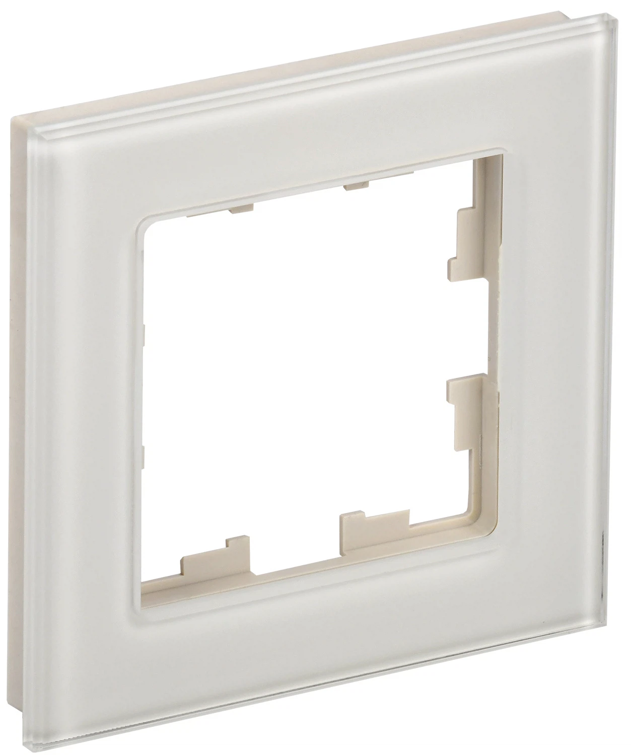 Изображение товара Рамка IEK BRITE DECOR  Ванильный глянец стекло 1-м РУ-1-2-БрВа.