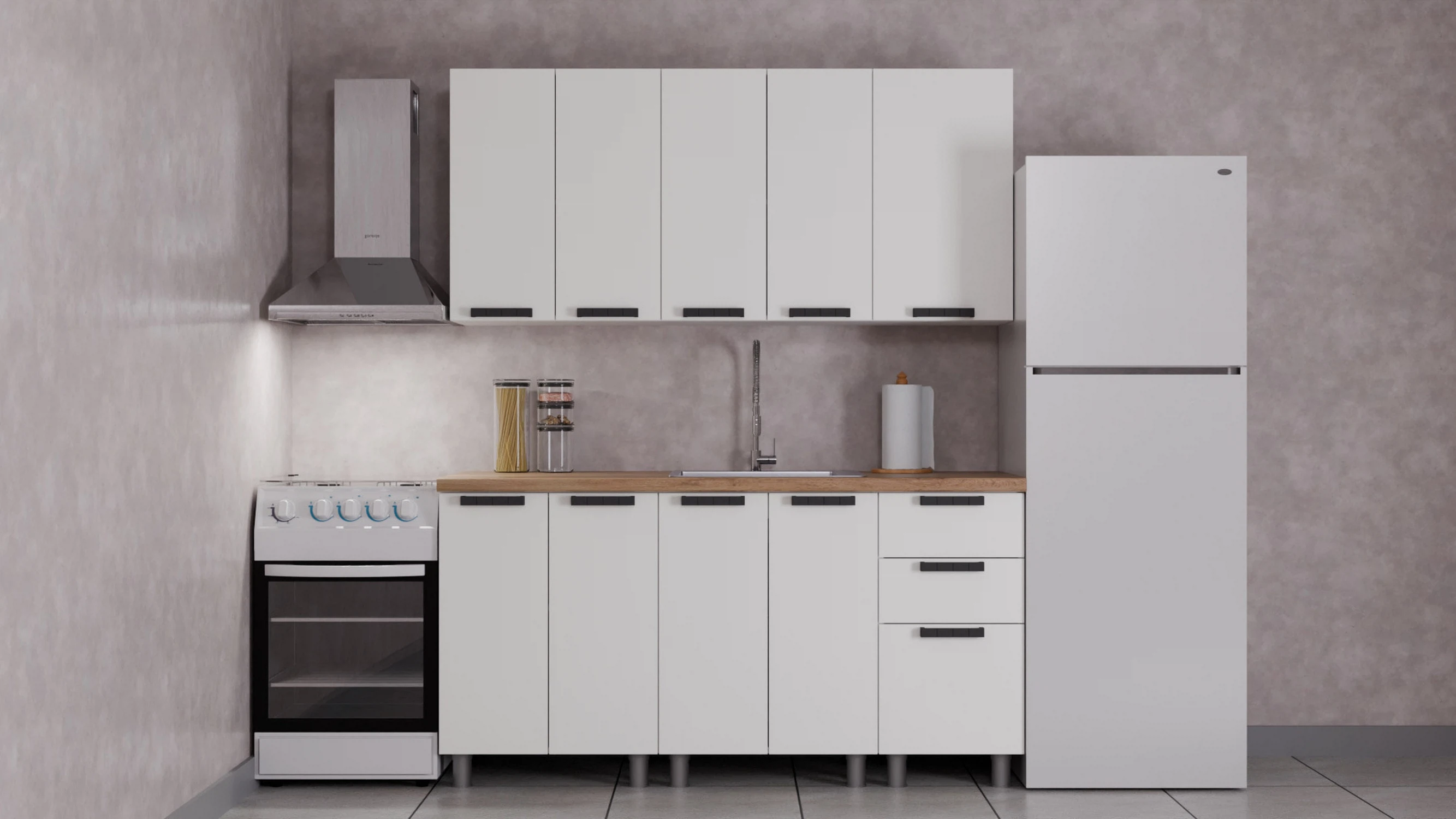 Изображение товара Кухня, Арника Мебель, Лаванда, артикул Н00231873, размер 60*160*240, Молочный