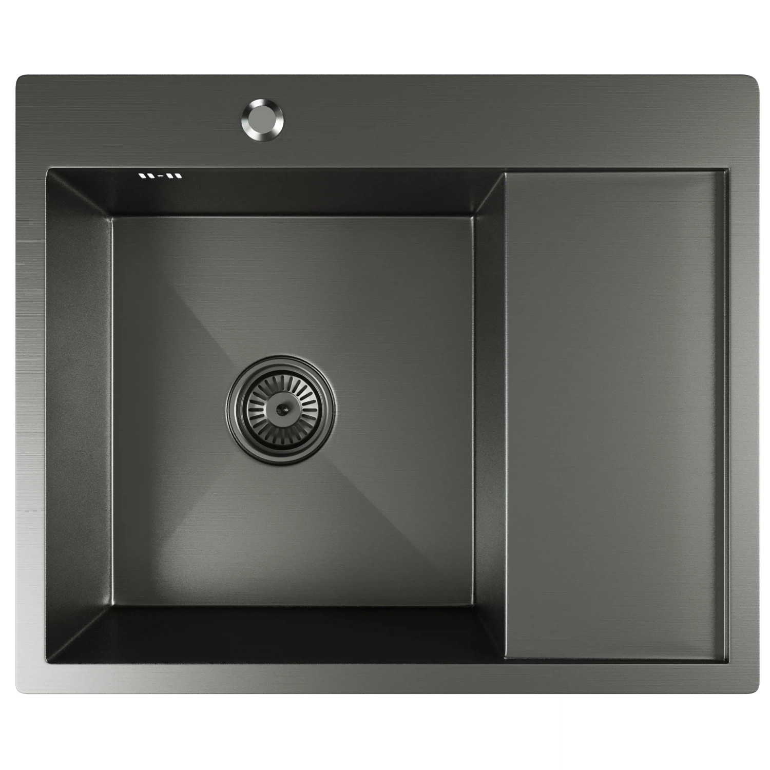 Изображение товара Кухонная мойка из нержавеющей стали Mixline Pro 60x50 см с черным графитовым покрытием