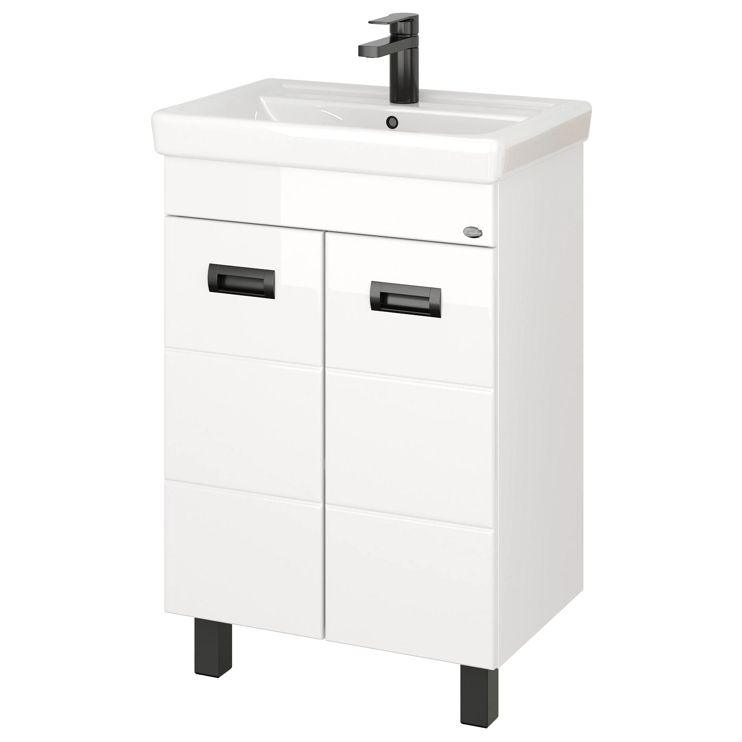 Изображение товара Тумба для ванной комнаты Onika Балтика-Квадро Black 60 напольная, белая (под раковину Адриана 60)